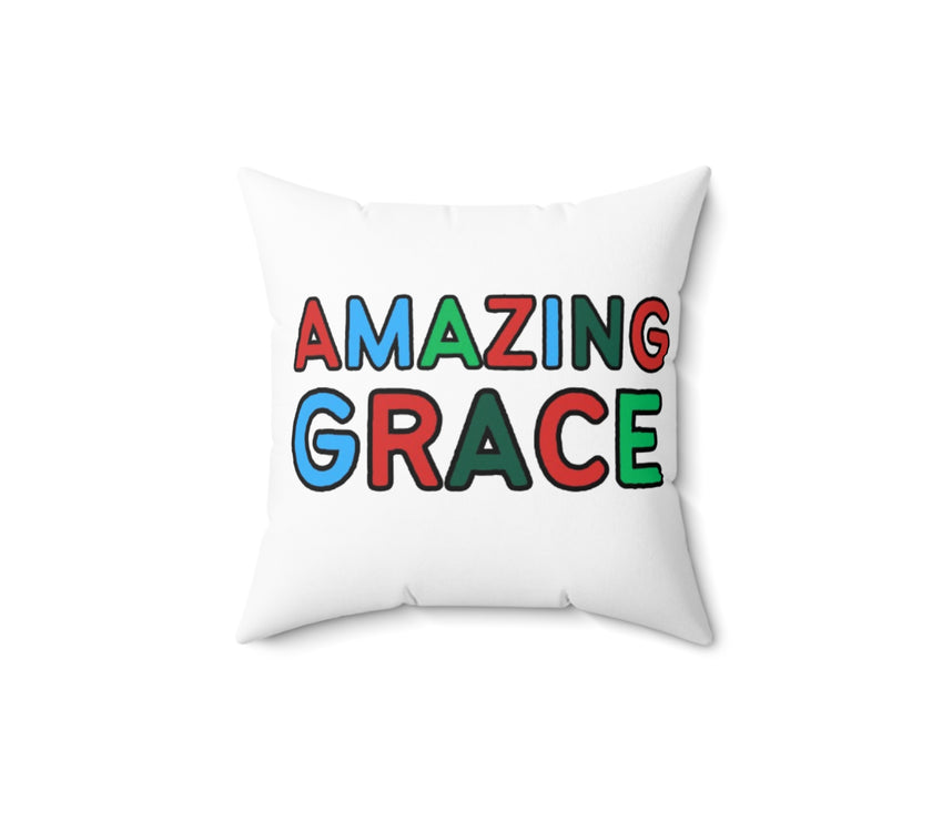 Amazing Grace Polyester Square Pillow