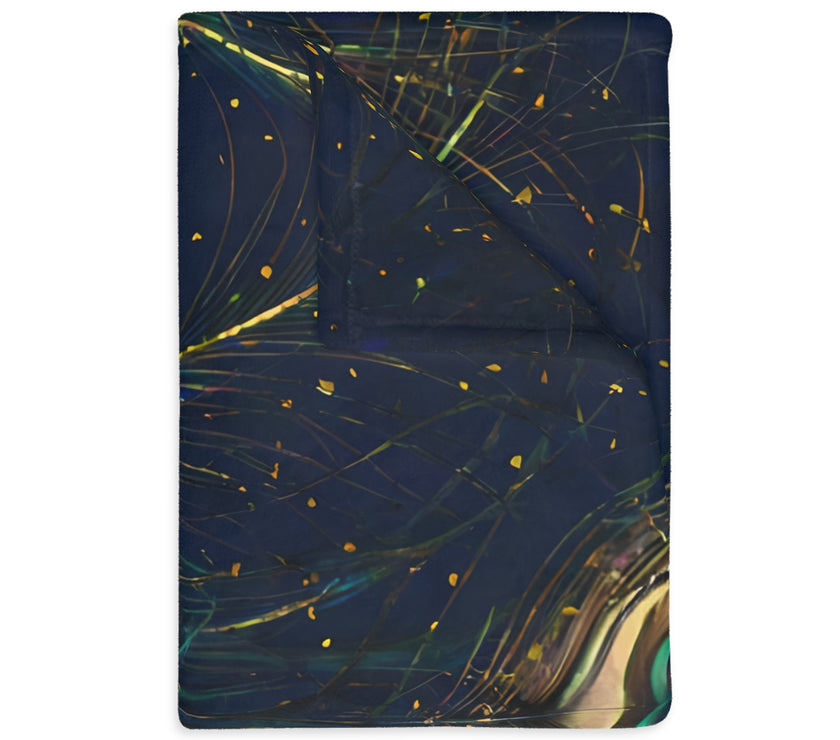 Peacock Feather Velveteen Microfiber Blanket (Two-sided print)