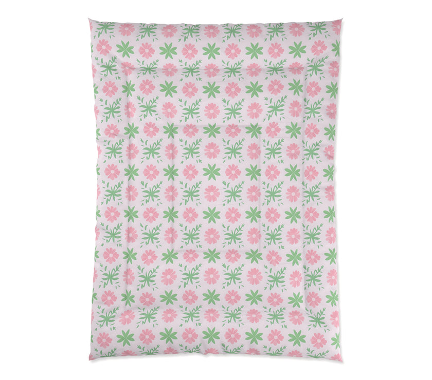 Floral Comforter, Cozy Floral Bedding, Springtime Bedspread, Flower Pattern Comforter Set, Boho Home Decor, Dorm Room Essentials