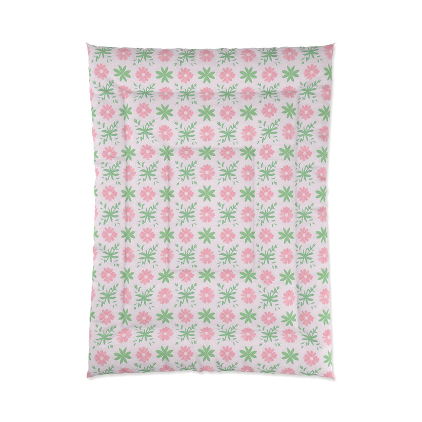 Floral Comforter, Cozy Floral Bedding, Springtime Bedspread, Flower Pattern Comforter Set, Boho Home Decor, Dorm Room Essentials