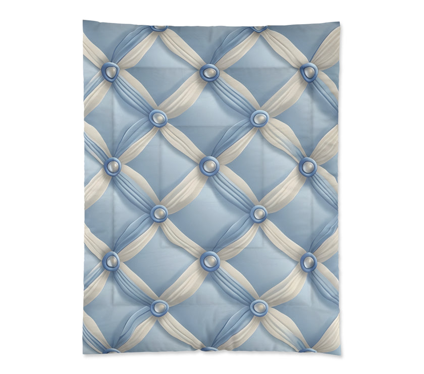 Elegant Blue Satin Comforter, Luxurious Bedding Set, Cozy Home Decor, Stylish Bedroom Essential, Great for Weddings and Anniversaries