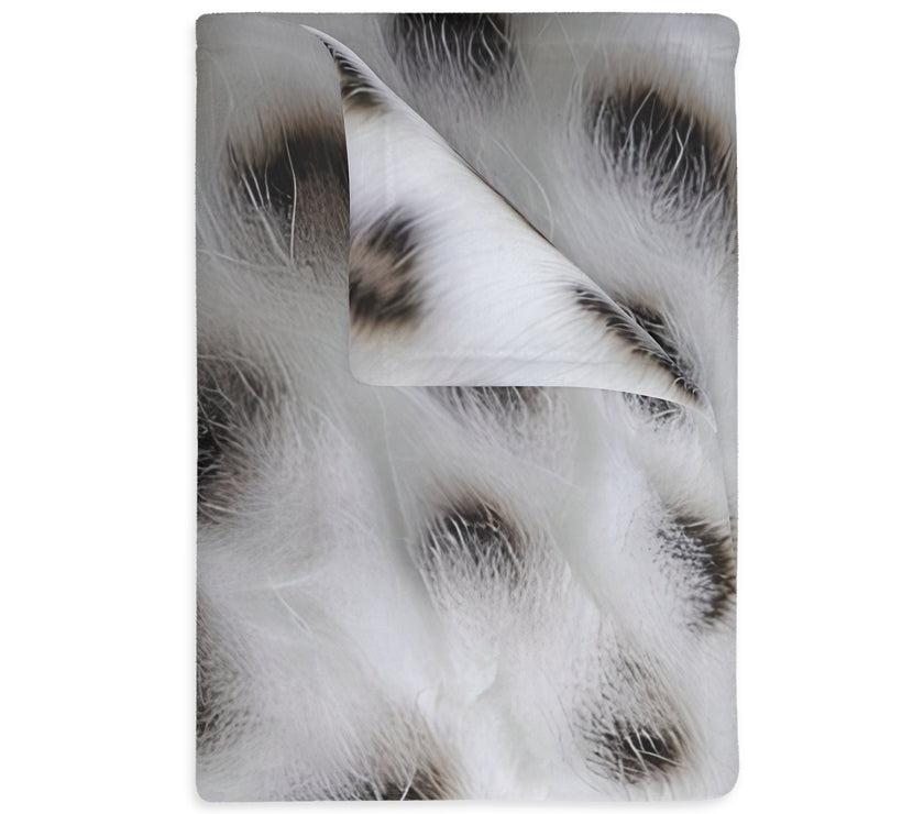Black and White Animal Print Velveteen Microfiber Blanket (Two-sided print)