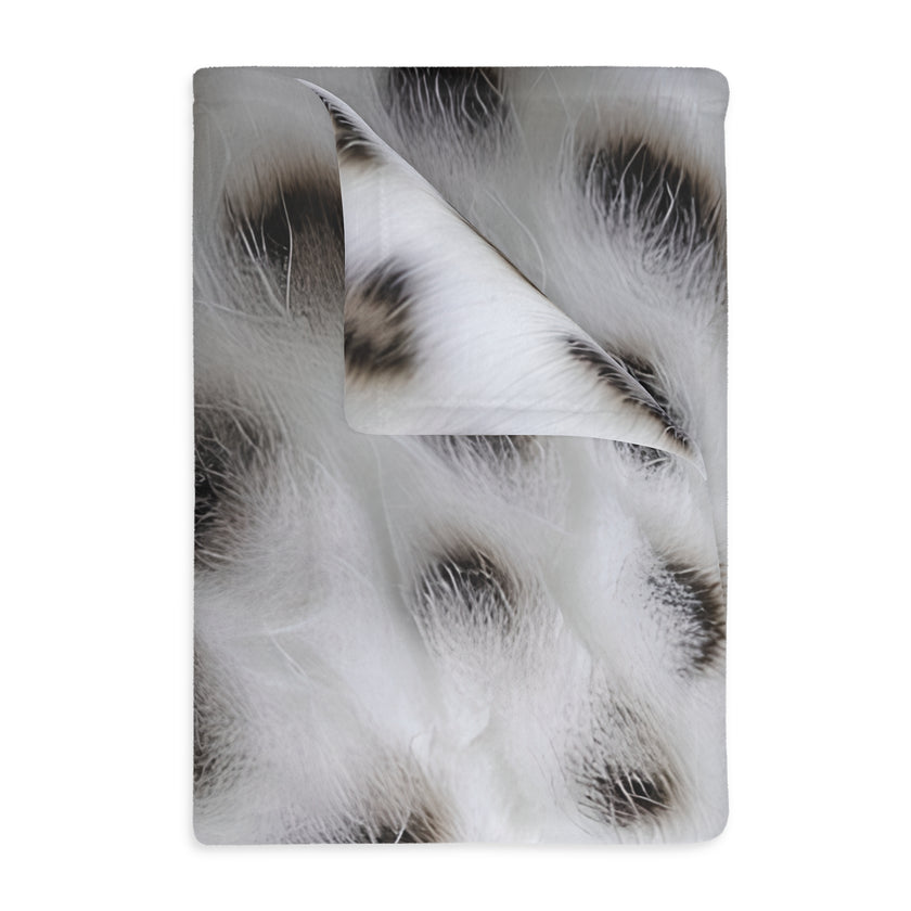 Black and White Animal Print Velveteen Microfiber Blanket (Two-sided print)