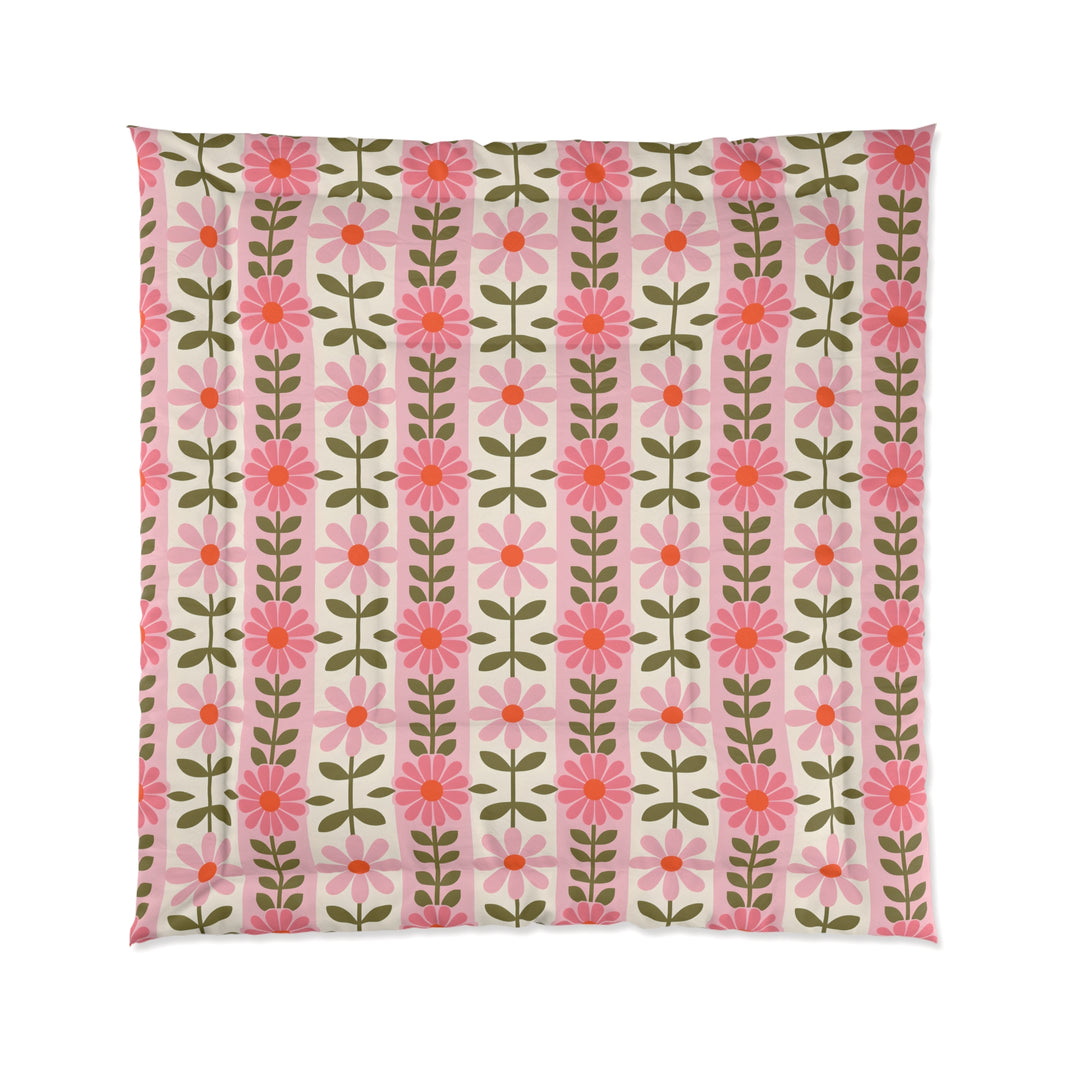 Floral Comforter for Cozy Homes, Bohemian Bedding, Bedroom Décor, Spring Vibes, Gift for Her, Sleep Essentials