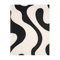 Black and White Velveteen Microfiber Blanket (Two-sided print)