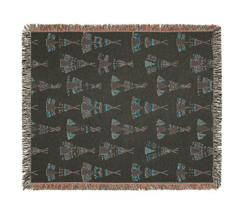 Indigenous Hut Woven Blanket