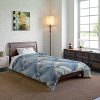 Elegant Blue Satin Comforter, Luxurious Bedding Set, Cozy Home Decor, Stylish Bedroom Essential, Great for Weddings and Anniversaries
