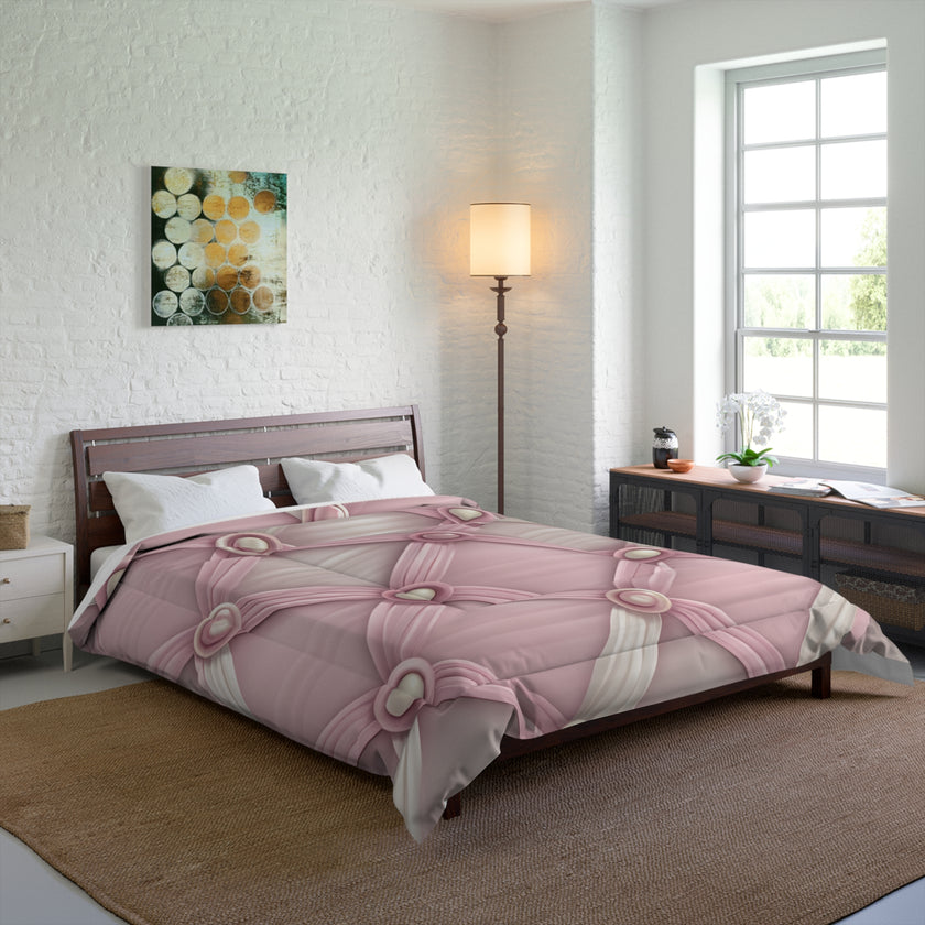 Chic Pink Textured Comforter, Cozy Bedroom Oasis Blanket, Elegant Home Decor, Ideal for Home Makeover, Luxurious Bedspread