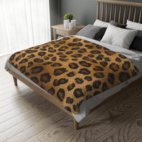 Leopard Print Velveteen Microfiber Blanket (Two-sided print)