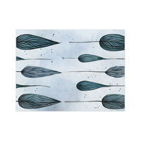 Blue and  White Velveteen Microfiber Blanket