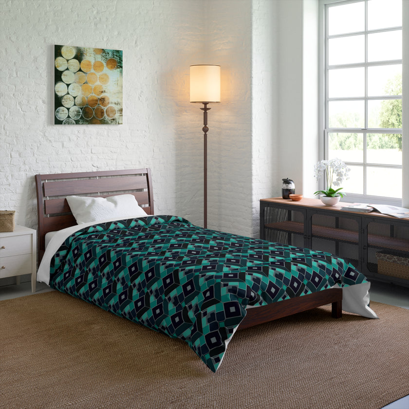 Geometric Pattern Comforter - Cozy Bedding for Home Decor, Modern Bedroom, Gift for New Homeowners, Stylish Room Makeover, Perfect for Bed