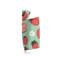 Strawberry Bliss Hooded Blanket - Cozy Wearable Blanket for Home, Gifts for Her, Fun Summer Decor, Cute Chill Nights