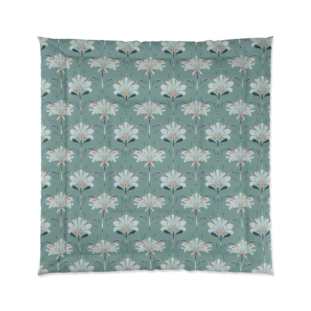 Botanical Comforter, Floral Bedding Set, Cozy Home Decor, Nature-Inspired Quilt, Spring Bedroom Makeover