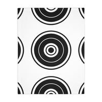 Black and white Circle Pattern Velveteen Microfiber Blanket (Two-sided print)