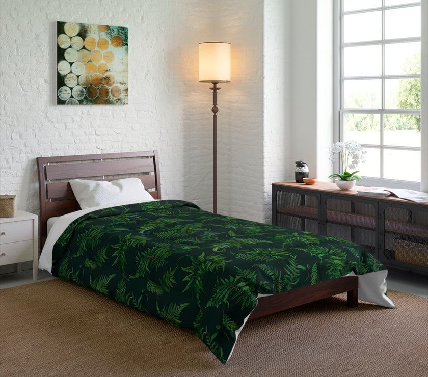 Tropical Leaf Comforter, Cozy Bedspread for Plant Lovers, Nature-Themed Bedding, Summer Decor, Greenery Home Accents, Gift Idea for New Home