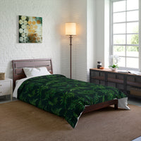Tropical Leaf Comforter, Cozy Bedspread for Plant Lovers, Nature-Themed Bedding, Summer Decor, Greenery Home Accents, Gift Idea for New Home