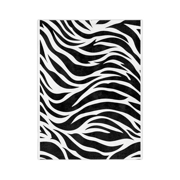 Black and White | Zebra Lines Velveteen Microfiber Blanket