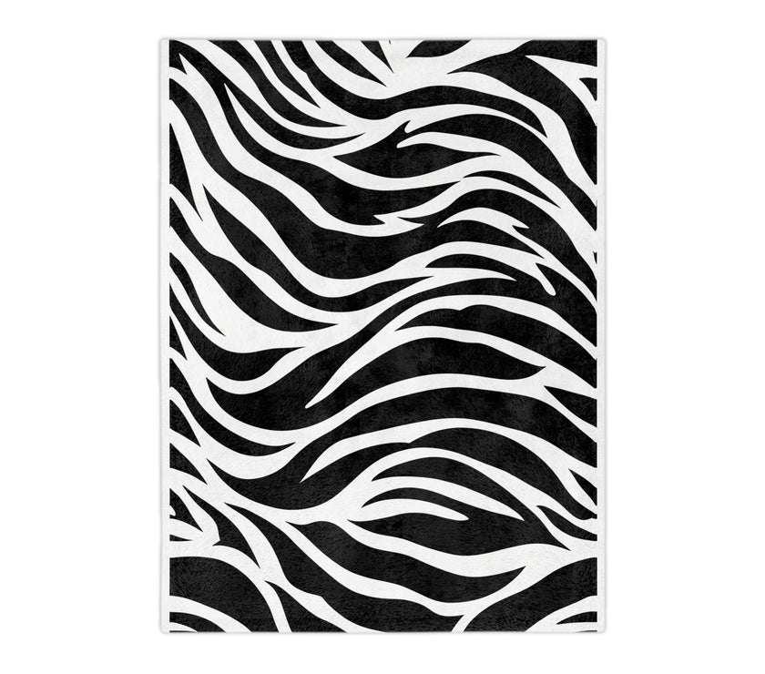 Black and White | Zebra Lines Velveteen Microfiber Blanket