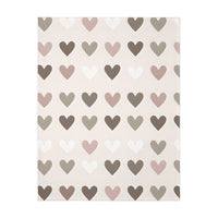 Pink Hearts Velveteen Microfiber Blanket (Two-sided print)