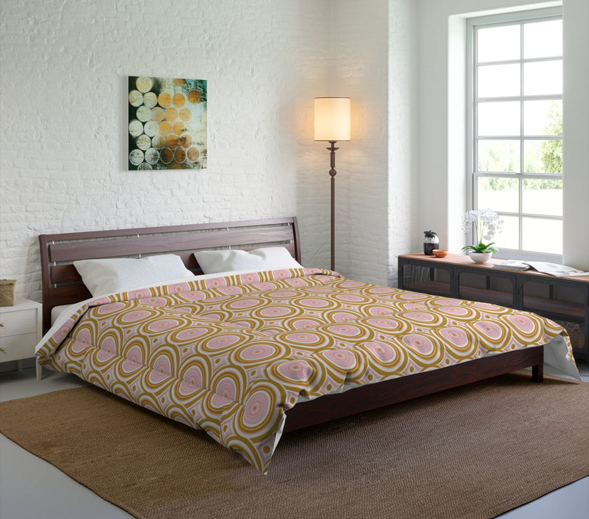 Boho Chic Comforter | Vibrant Geometric Bedspread, Cozy Bedding for Home Decor, Great for Gifts, Dorm Room, Summer Vibes, Festivals
