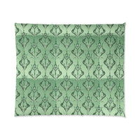 Elegant Floral Green Comforter, Cozy Bedding for Home Decor, Romantic Bedroom Set, Stylish Bed Cover, Gift for Housewarming