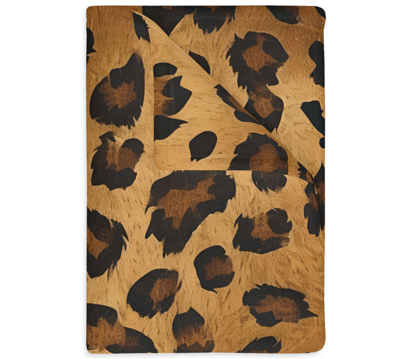 Leopard Print Velveteen Microfiber Blanket (Two-sided print)