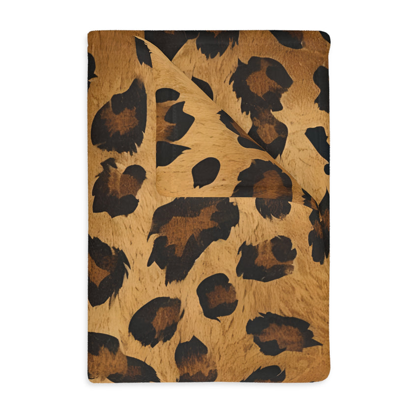 Leopard Print Velveteen Microfiber Blanket (Two-sided print)