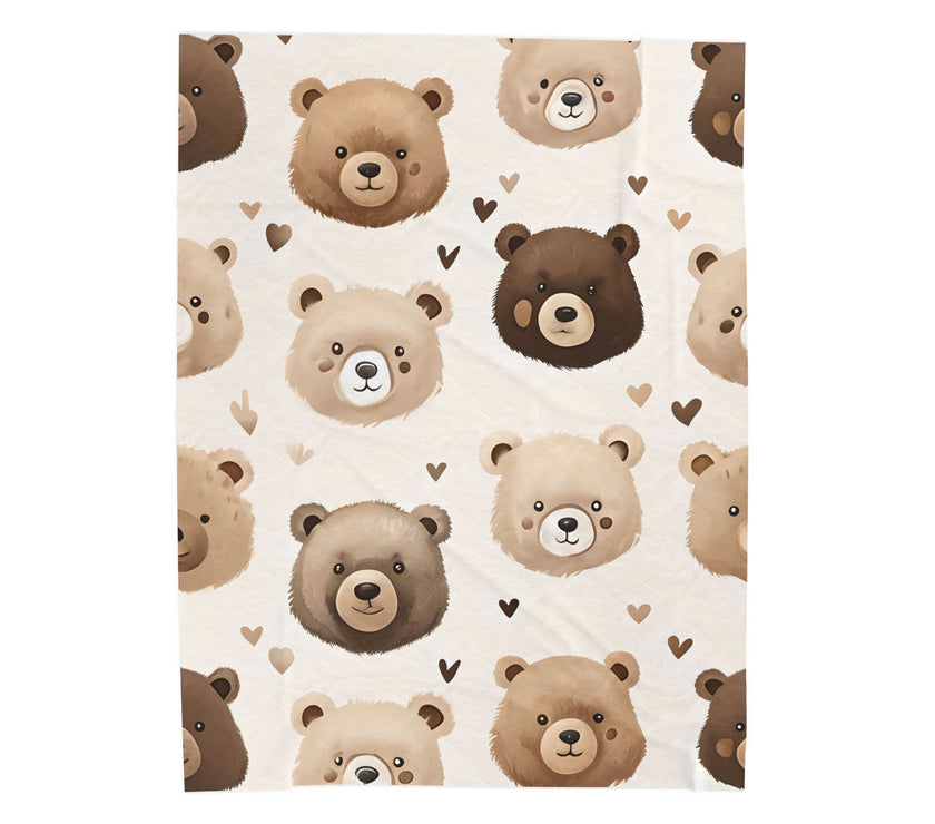 Teddy Bear Kids Blanket, Nursery Decor, Baby Shower Gift, Cozy Child Throw, Soft Toddler Bedding, Warm Lap Cover