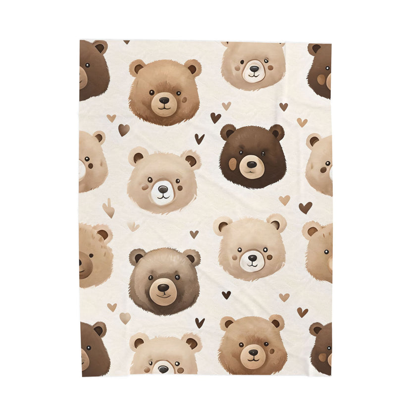 Teddy Bear Kids Blanket, Nursery Decor, Baby Shower Gift, Cozy Child Throw, Soft Toddler Bedding, Warm Lap Cover