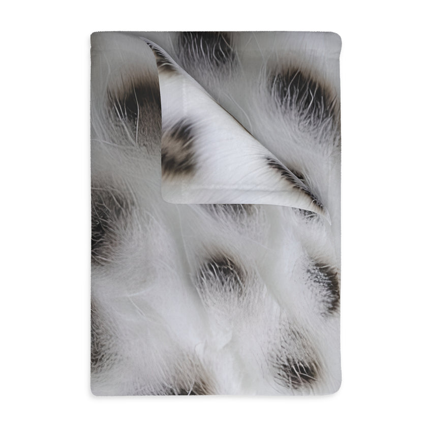 Black and White Animal Print Velveteen Microfiber Blanket (Two-sided print)