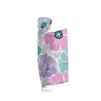 Floral Hooded Blanket - Cozy Floral Wrap, Perfect for Lounging, Gift for Her, Snuggling, Home Decor