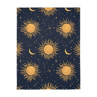 Sun Moon Stars Velveteen Microfiber Blanket (Two-sided print)