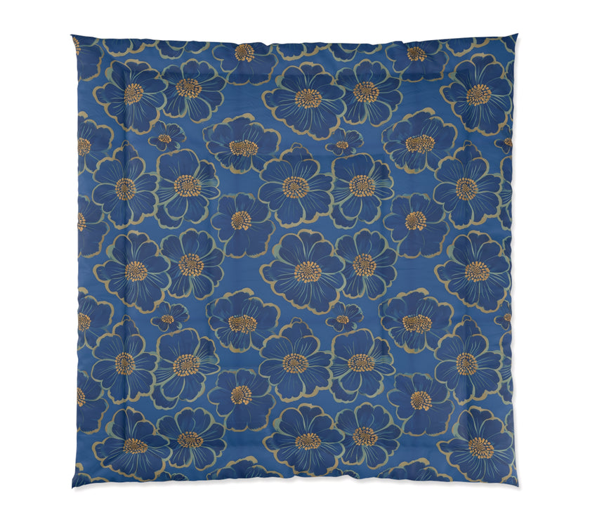 Elegant Floral Comforter - Cozy Home Décor, Boho Bedding, Spring Décor, Gift for Her, Flower Print Comforter