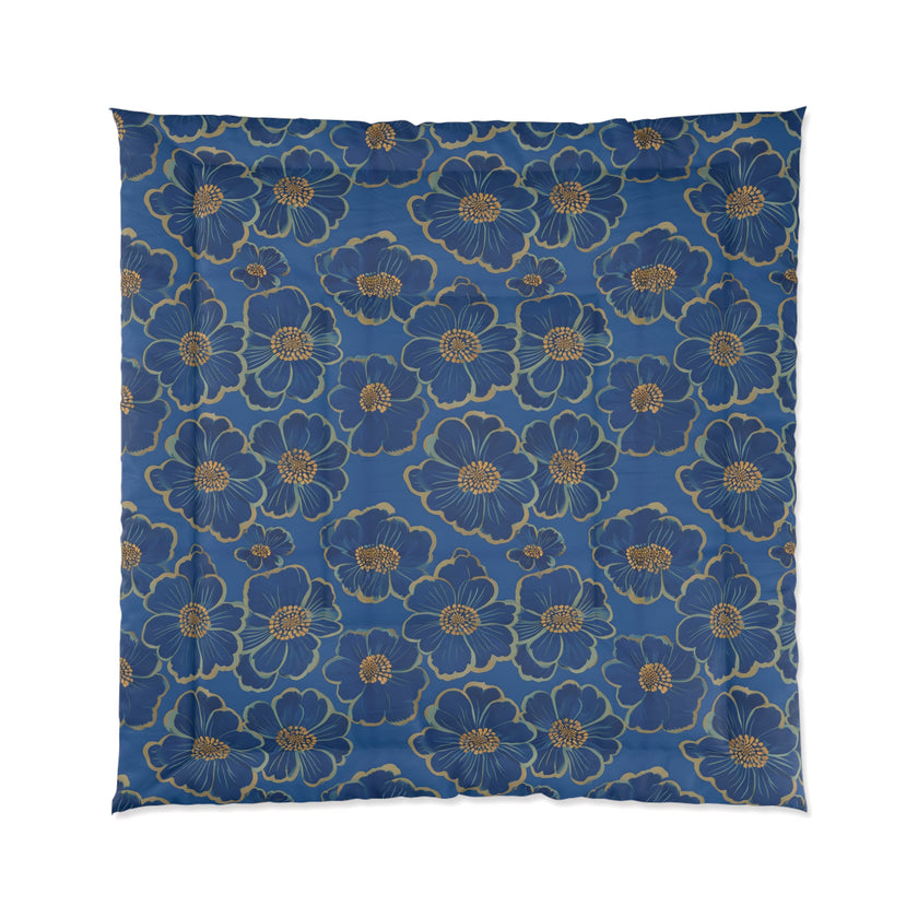 Elegant Floral Comforter - Cozy Home Décor, Boho Bedding, Spring Décor, Gift for Her, Flower Print Comforter