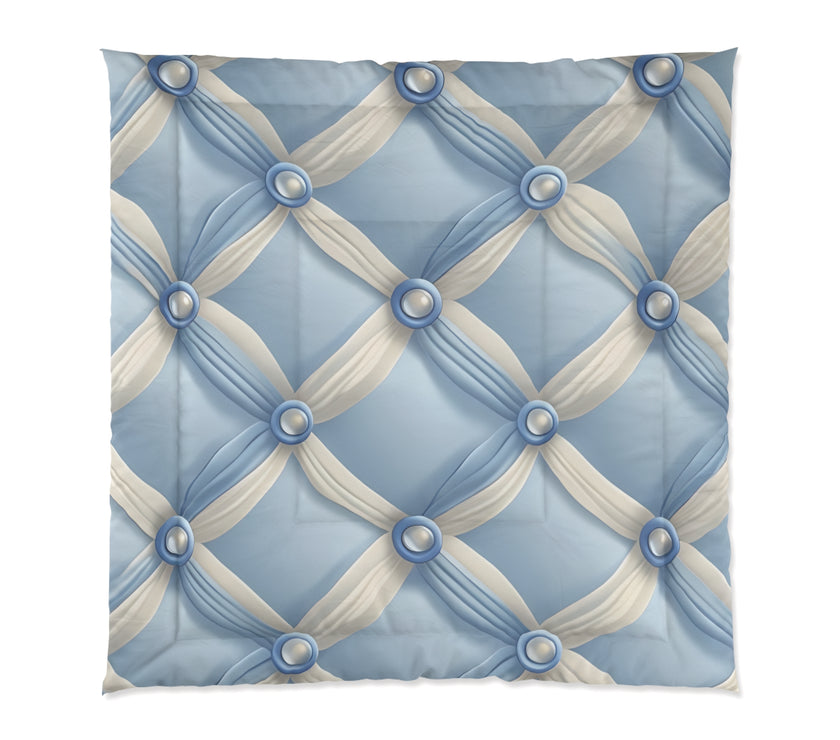 Elegant Blue Satin Comforter, Luxurious Bedding Set, Cozy Home Decor, Stylish Bedroom Essential, Great for Weddings and Anniversaries
