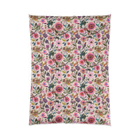 Floral Comforter for Cozy Bedrooms, Boho Home Decor, Floral Bedding, Bedspread, Gift for Her, Spring Bedroom Makeover
