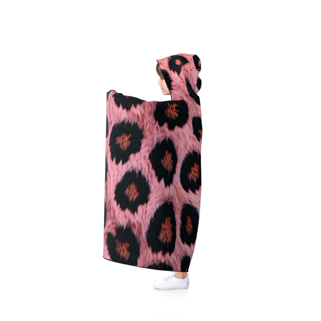 Cozy Pink Leopard Hooded Blanket, Plush Throw, Animal Print Snuggle Blanket, Gift for Her, Home Decor, Fall/Winter Essentials