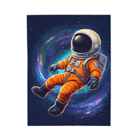 Space Astronaut Velveteen Plush Blanket - Galaxy Nebula Universe Stars, Outer Space Throw, Celestial Bedroom Decor, Gift for Space