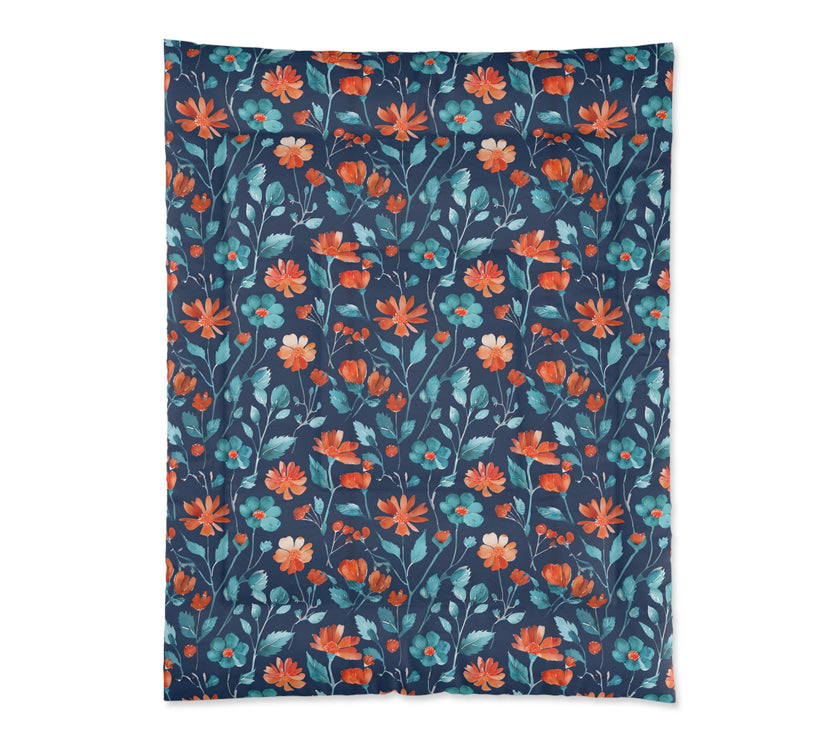 Floral Pattern Comforter, Cozy Home Decor, Bedroom Essentials, Bohemian Bedding, Nature-Inspired Gift