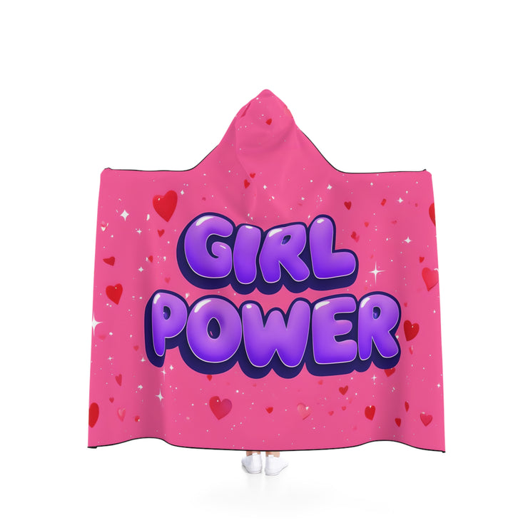 Girl Power Hooded Blanket - Cozy Blanket, Gift for Her, Inspirational Throw, Girls Night In, Empowerment Decor