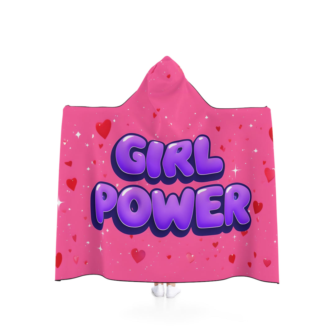 Girl Power Hooded Blanket - Cozy Blanket, Gift for Her, Inspirational Throw, Girls Night In, Empowerment Decor