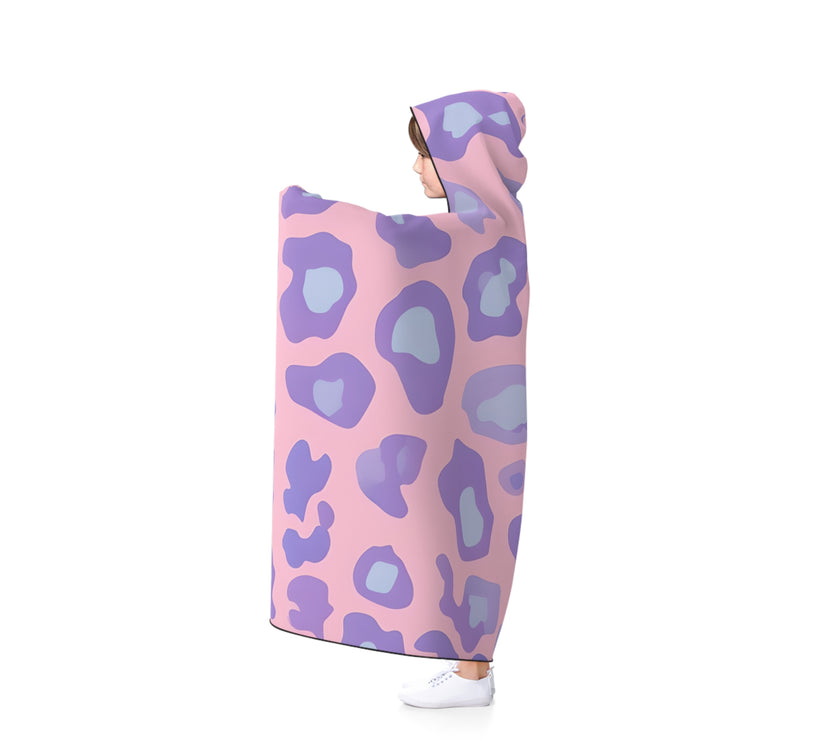 Cozy Hooded Blanket - Soft Leopard Print, Perfect for Lounging, Gift for Her, Home Décor, Movie Nights, Self-Care Days