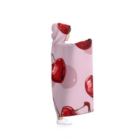 Cherry Print Hooded Blanket - Cozy, Stylish, Perfect for Lounging and Gifting, Great for Summer Picnics, Birthdays, and More!