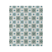Blue and White Velveteen Microfiber Blanket