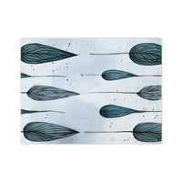 Blue and  White Velveteen Microfiber Blanket
