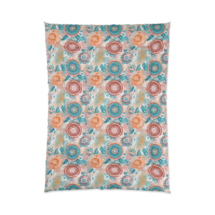 Floral Comforter, Cozy Bedroom Decor, Boho Bedding, Gift for Her, Spring Home Decor, Flower Pattern Comforter