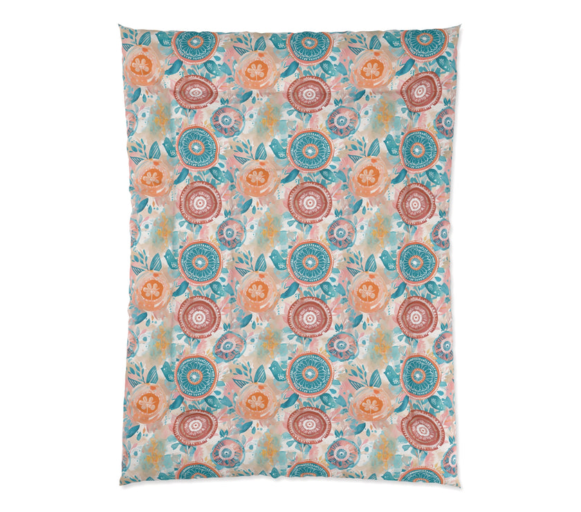 Floral Comforter, Cozy Bedroom Decor, Boho Bedding, Gift for Her, Spring Home Decor, Flower Pattern Comforter