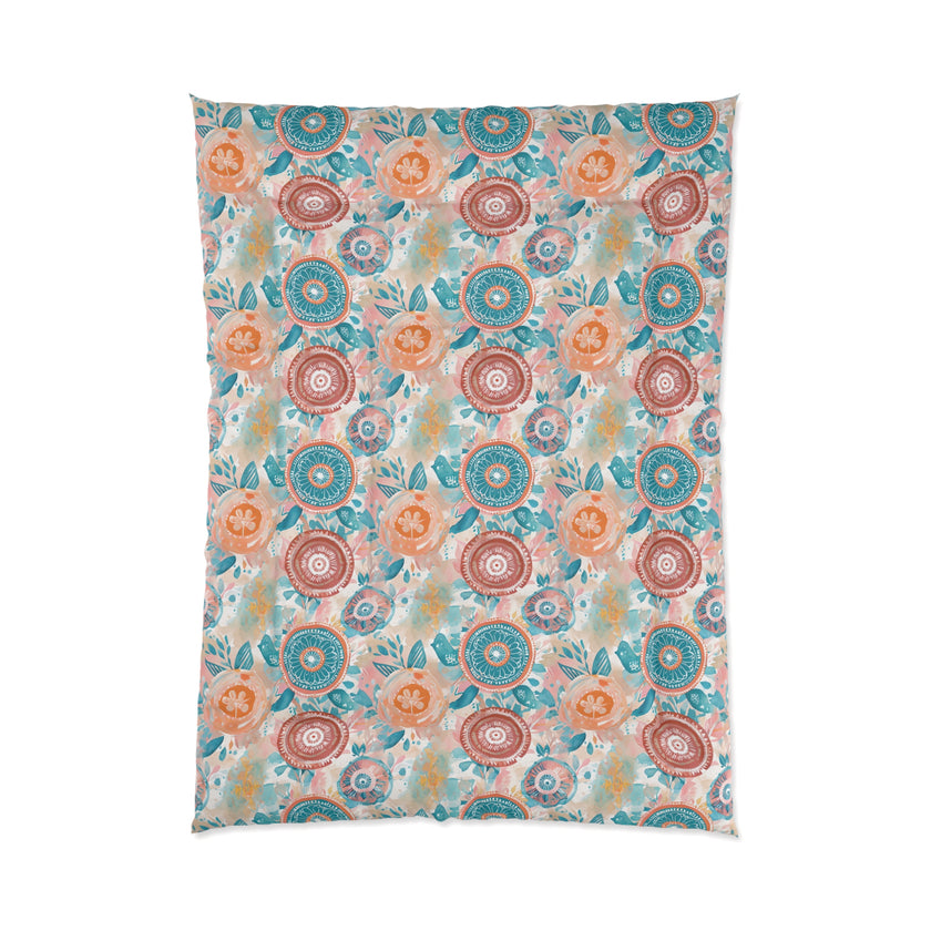 Floral Comforter, Cozy Bedroom Decor, Boho Bedding, Gift for Her, Spring Home Decor, Flower Pattern Comforter