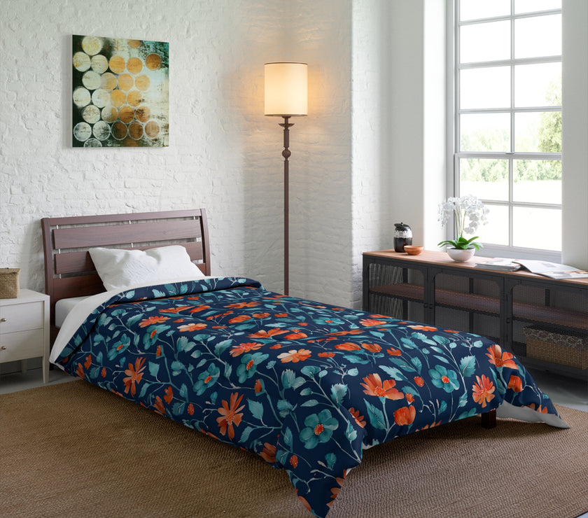 Floral Pattern Comforter, Cozy Home Decor, Bedroom Essentials, Bohemian Bedding, Nature-Inspired Gift