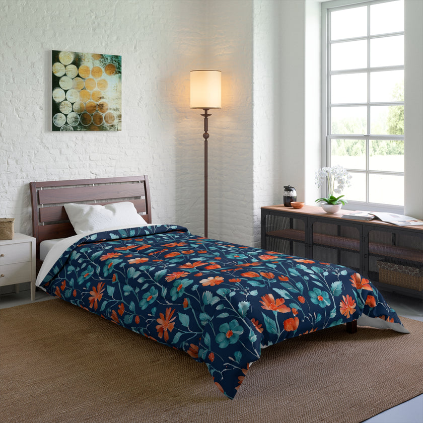Floral Pattern Comforter, Cozy Home Decor, Bedroom Essentials, Bohemian Bedding, Nature-Inspired Gift